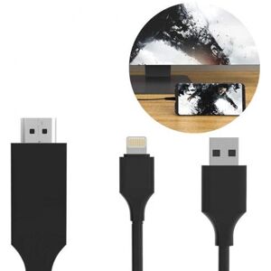 SiGN HDMI till Lightning-kabel 2 m + USB-kabel 1 m - Koppla iPhone/iPad till TV - Svart