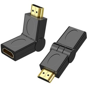 Shoppo Marte HDMI 19 Pin Male to HDMI 19Pin Female SWIVEL (180 Degree) Adaptor (Gold Plated)(Black)