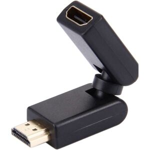 Shoppo Marte HDMI 19 Pin Male to Female 360 Degree SWIVEL Adaptor (Gold Plated)(Black)