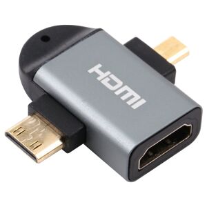 Shoppo Marte 2 in 1 Mini HDMI Male + Micro HDMI Male to HDMI Female Gold-plated Head Adapter