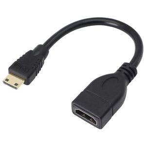 Shoppo Marte 17cm Gold Plated Mini HDMI Male to HDMI 19 Pin Female Cable(Black)