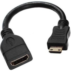 Shoppo Marte 16cm Gold Plated Mini HDMI Male to HDMI 19 Pin Female Cable(Black)