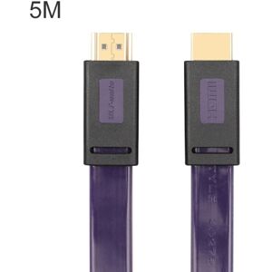 ULT-unite 4K Ultra HD Gold-plated HDMI to HDMI Flat Cable, Cable Length:5m(Transparent Purple)