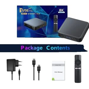 SupplySwap Smart TV-boks, Android 14, 8K HD-afspilning, EU-stik, 2+8G