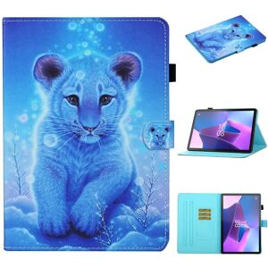 My Store For Lenovo Tab P12 2023 / TB370FU Coloured Drawing Stitching Smart Leather Tablet Case(Little Tiger)