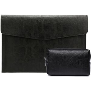 Shoppo Marte PU Leather Litchi Pattern Sleeve Case For 14 Inch Laptop, Style: Liner Bag + Power Bag  (Black)