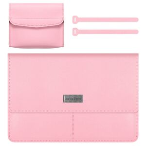 Shoppo Marte Litchi Pattern PU Leather Waterproof Ultra-thin Protection Liner Bag Briefcase Laptop Carrying Bag for 13-14 inch Laptops(ROSE GOLD)