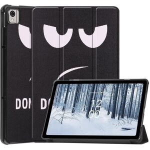 Generic Nokia T21 trifold pattern leather flip case - Don't Touch Me