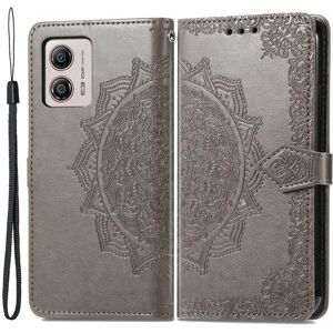 Generic Mandala Motorola Moto G53 Flip Etui - Grå