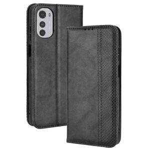 Generic Bofink Vintage Motorola Moto E32 Læder Etui - Sort