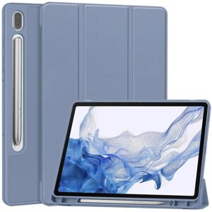 shopseez Samsung Galaxy Tab S9 3x ren farve TPU Smart læder tablet taske med pen bakke (lavendel)