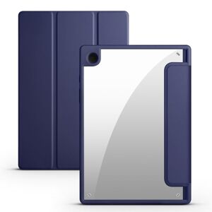 shopseez For Samsung Galaxy Tab A8 3-folding Acrylic Smart Leather Tablet Case(Dark Blue)