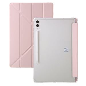 My Store Samsung Galaxy Tab S9 FE + klar akryldeformation læder tablet taske (pink)