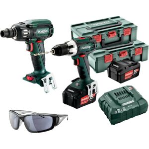 No Name METABO SÆT BS 18 LT + SSW 18 LTX 400 BL 2x4,0Ah 2xMETABOX 145 + SOLBRILLER