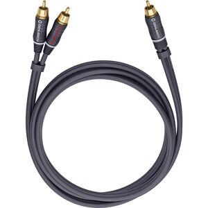 Oehlbach 23705 Phono Audio Y-kabel [2x Cinch-stik - 1x Cinch-stik] 5.00 m Antracit forgyldte stik