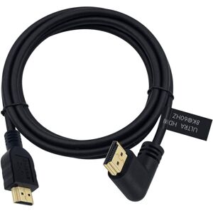 NÖRDIC 3m vinklet HDMI 2.1 UHD 8K 60Hz 4K 120Hz 48Gbps Dynamic HDR eARC Game Mode VRR Dolby ATMOS guldbelagt