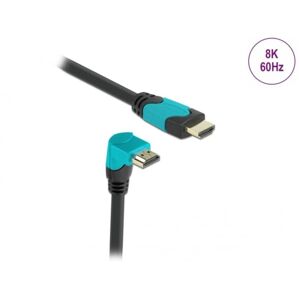 DeLOCK High Speed HDMI-kabel 2.1 Nedad Vinklet - Sort - 3m