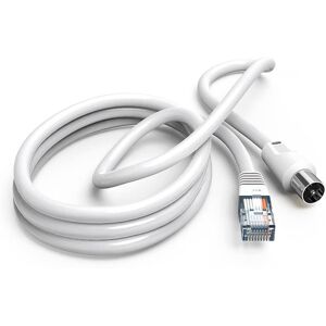 Hama Antennekabel 75dB Koaksialstik til RJ45-stik Hvid 2,5m