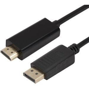 Delivast 1,8 m DP til HDMI-kabel - Hurtig overførsel, sort