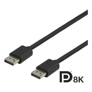 Deltaco DisplayPort kabel, DP 1.4, 7680x4320 i 60Hz, 1m, svart
