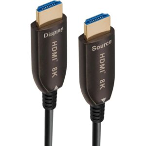 Transmedia Active HDMI fiberoptisk kabel HDMI-kablet til lange afstande. Forbinder din TV-skærm med stil og klasse. Med C 507 M HDMI fiberoptisk kabel