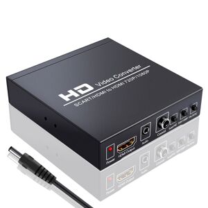 Shoppo Marte NEWKENG NK-8S SCART + HDMI to HDMI 720P / 1080P HD Video Converter Adapter Scaler Box