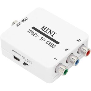 Shoppo Marte Mini YPBPR to CVBS Video Converter Component AV Adapter for TV / Projector / Monitor(White)