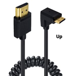 JUNSUNMAY 4K 60Hz Mini HDMI Male to HDMI 2.0V Male Spring Cable, Length:1.2m(Up)