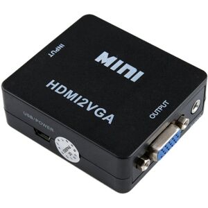 Shoppo Marte HOWEI HW-2109 Mini HDMI to VGA Video Audio Converter (Black)