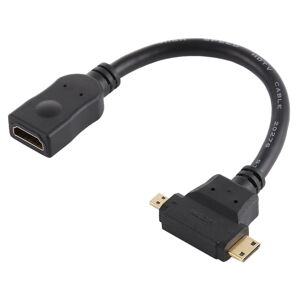 Shoppo Marte HDMI Female to Mini HDMI + Micro HDMI T Shape Cable(Black)
