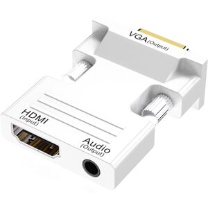 Shoppo Marte HDMI Female To VGA Male With Audio Adapter Computer Monitor TV Projector Converter(White)