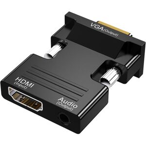 Shoppo Marte HDMI Female To VGA Male With Audio Adapter Computer Monitor TV Projector Converter(Black)