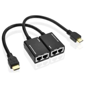 Shoppo Marte HDMI Extender by Cat5e / 6 LAN Cable 30M / 1080P(Black)