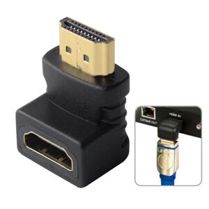 Shoppo Marte HDMI 19Pin Male to HDMI 19Pin Female 90-degree Angle Adaptor (Gold Plated)(Black)