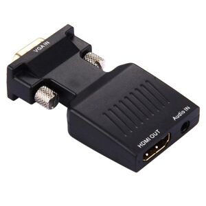 Shoppo Marte HD 1080P VGA to HDMI + Audio Video Output Converter Adapter for HDTV Monitor Projector(Black)
