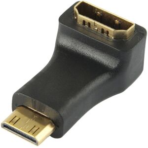 Shoppo Marte Gold Plated Mini HDMI Male to HDMI 19 Pin Female Adaptor with 90 Degree Angle(Black)