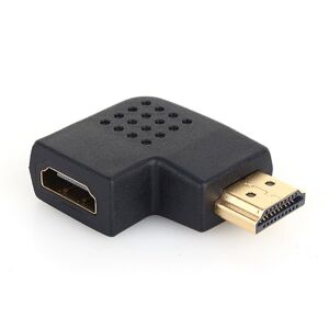 Shoppo Marte Gold Plated HDMI 19 Pin Male to HDMI 19 Pin Female Adaptor with 90 Degree Angle(Black)