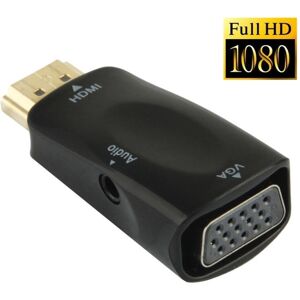 Shoppo Marte Full HD 1080P HDMI to VGA and Audio Adapter for HDTV / Monitor / Projector(Black)