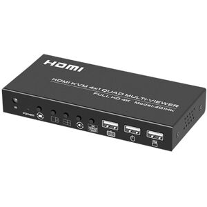 FJGEAR FJ-401HK 4 Ports HDMI KVM Video Splitter With IR Remote Controller