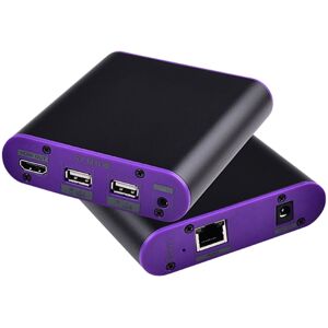 Shoppo Marte CAT872-KVM HDMI Extender (Receiver & Sender) over CAT5e/CAT6 Cable with USB Port and KVM Function, Transmission Distance: 200m(US Plug)