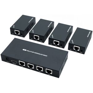 PWAY 60m 1x4 HDMI Splitter POC Distribution Extender Supports 1080P@60Hz, Plug: US Plug