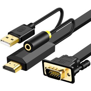 5m JH HV10 1080P HDMI to VGA Cable Projector TV Box Computer Notebook Industrial Display Adapter Cable