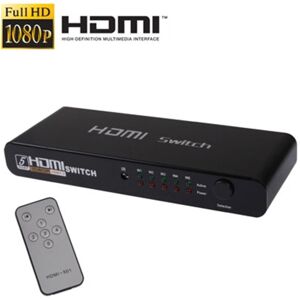 Shoppo Marte 5 Ports Full HD 1080P HDMI Switch with Switch & Remote Controller, 1.3 Version (5 Ports HDMI Input, 1 Port HDMI Output)(Black)