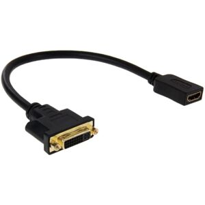 Shoppo Marte 30cm HDMI Female to DVI 24+5 Pin Female Adapater Cable(Black)