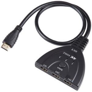 Shoppo Marte 3 x 1 4K 60Hz YUV4:4:4 HDR HDMI Switcher with Pigtail HDMI Cable