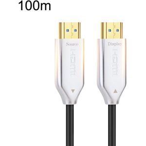 Shoppo Marte 2.0 Version HDMI Fiber Optical Line 4K Ultra High Clear Line Monitor Connecting Cable, Length: 100m With Shaft(White)