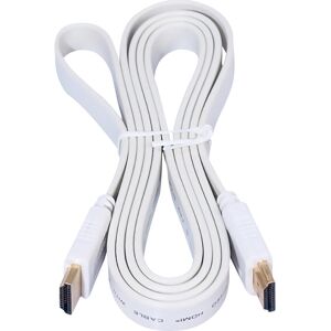 Shoppo Marte 1.5m Gold Plated HDMI to HDMI 19Pin Flat Cable, 1.4 Version, Support HD TV / XBOX 360 / PS3 / Projector / DVD Player etc(White)