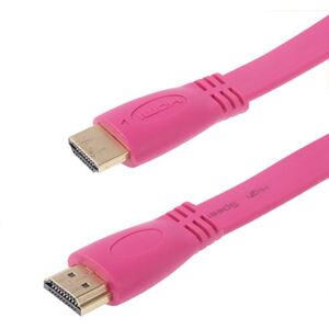 Shoppo Marte 1.5m Gold Plated HDMI to HDMI 19Pin Flat Cable, 1.4 Version, Support Ethernet, 3D, 1080P, HD TV / Video / Audio etc(Magenta)