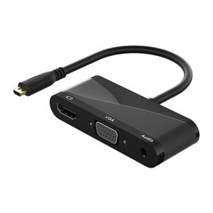 Shoppo Marte h115 3 in 1 Micro HDMI to HDMI + VGA + 3.5 Audio Converter Cable(Black)