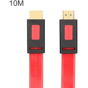 ULT-unite 4K Ultra HD Gold-plated HDMI to HDMI Flat Cable, Cable Length:10m(Transparent Red)